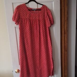 Only Necessities Coral and Black Patterned Maxi Dress